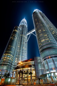 KLCC building ground night   