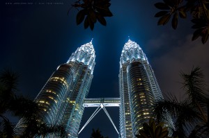 KLCC building ground night   