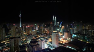 Night view from Berjaya Times Square    